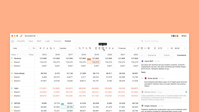 Spreadsheet 🎊 app excel forecasting jim designs jimdesigns jimdesigns.co macos product design saas softeware spreadsheet ui