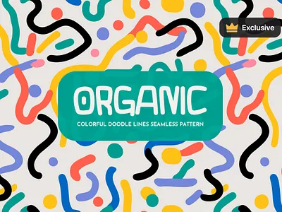 Colorful Organic Doodle Line Seamless Patterns abstract background colorful confusion curved doodle funny illustration irregular lines mesh organic pattern pop art rounded seamless seamless pattern tile wallpaper