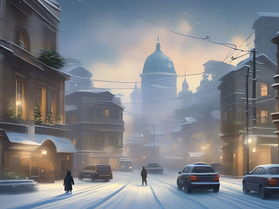 Winter City 8k city december february january life lights manzobeat photo quality snow wallpaper winter