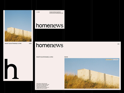 homenews analog building editorial grid identity layout logo modern serif sustainable system uiux