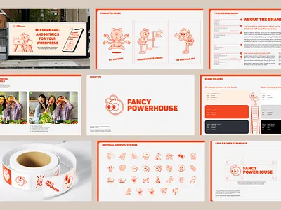 Fancy Powerhouse - Brand Identity agency ant brandbook branding cartoon creative design figma friendly guidelines identity illustration logo ui web webdesign website