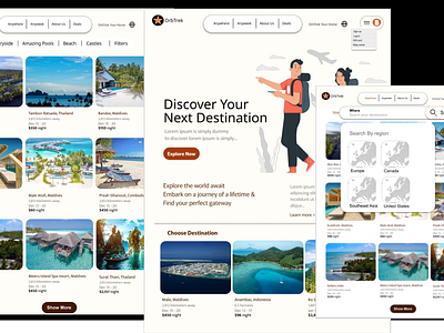 OrbTrek - Travel Website graphic design illustration ui website