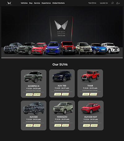 Mahindra SUVs - Homepage (clone) ui