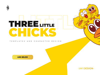 THREE LITTLE CHICKS animal chick chicken cover cute flyer funny kids little rooster socialmedia template templates three yellow