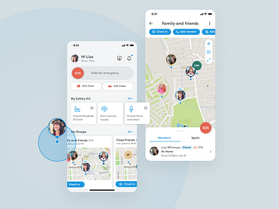 Location Sharing in SoSecure App app mobile product design ui ux wireframes