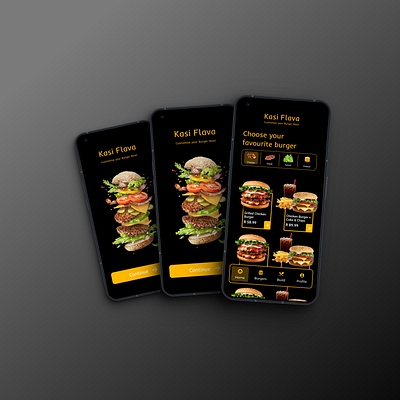 Kasi Flava Burger builder app design graphic design ui ux