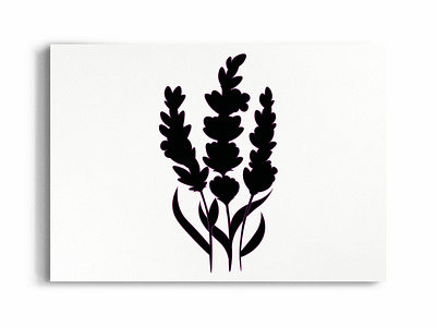 Lavender Flowers Silhouette Lavandula .wildfowers black cute design exotic flowers gentle illustration lavanda lavender leaves lineart plant silhouette summer