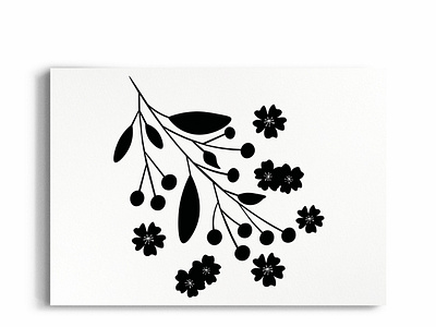 Black Silhouette Branch Leaves Blossom black blossom branch cherry cute design exotic illustration leaves lineart petals plant sacura sakura silhouette summer tree