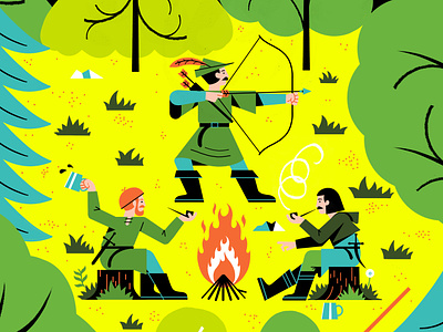 The Tales of Robin Hood - Screen print art artist exhibition illustration print making screen print screen printing