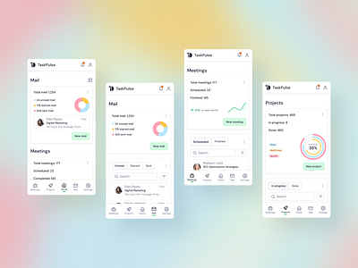 Mobile Dashboard App businesstools clean dashboardapp datavisualization digitalworkspace figma maildashboard meetingmanagement minimalistdesign mobiledashboard mobiledesign productivityapp projectorganization techsolutions ui uiinspiration userexperience userinterface uxdesign workspacemanagement