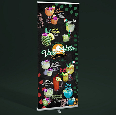 Menu design - Drink Banner Viva Villa graphic design graphics illustration menu menu design restaurant