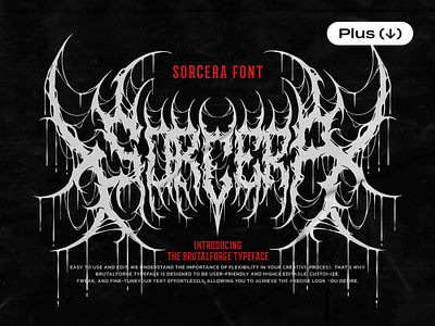 Sorcera Death Metal Font aggressive blackmetal darkness deathmetal design download font gothic hardcore metal pixelbuddha scary tattoo terror thrash typeface typography