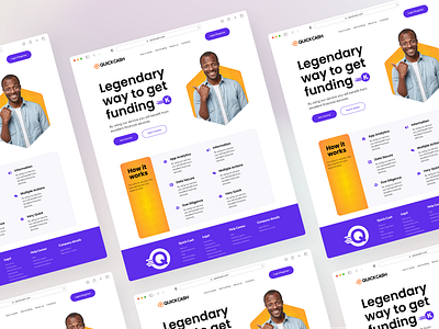 Quick Cash - Pay-day-loans landing page africa banking branding fintech graphic design hero page kenya landing page loans nairobi pay day loans ui