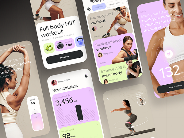 Fitness app design by Anastasia Golovko on Dribbble