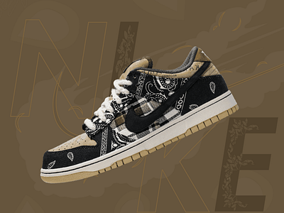 Nike SB Dunk Low x Travis Scott Poster branding graphic design illustration nike nikesb posterdesign travisscott typography