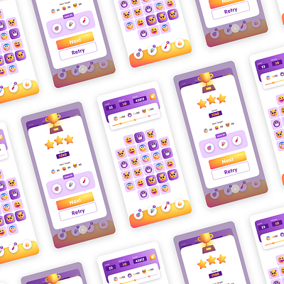 Emoji Crush Mobile Games Ui Design 3d branding ui