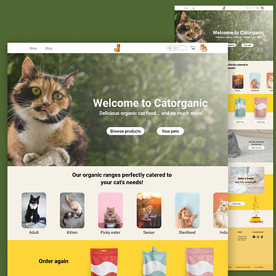 Landing page catfood website catfood landingpage productwebsite ui webdesign