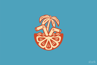 Juice Beach Logo | Logo for sale beach logo branding graphic design juice beach logo logo for sale pool logo premade logo summer beverage logo