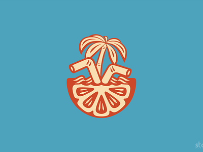 Juice Beach Logo | Logo for sale beach logo branding graphic design juice beach logo logo for sale pool logo premade logo summer beverage logo