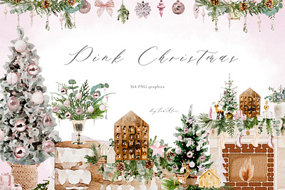 Pink Christmas christmas clipart christmas decoration christmas ornament christmas tree png christmas watercolor clipart scrapbook png gingerbread clipart holly jolly graphic merry christmas clipart nowman clipart santa claus clipart sublimation design winter holiday png x mas watercolor png xmas card graphics