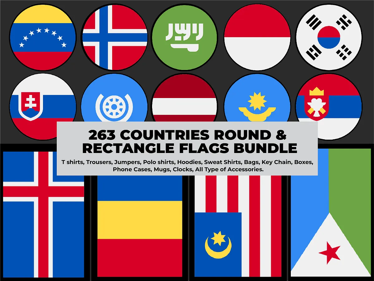 Flags Design Bundle designs, themes, templates and downloadable graphic ...