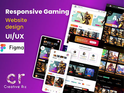Responsive Gaming Website Design figma gaming gaming website responsive responsive web design responsive website design ui ui design uiux website design