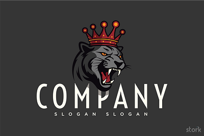 King Panther Logo branding graphic design illustration king logo logo for sale mascot panther ready made logo ready to buy logo