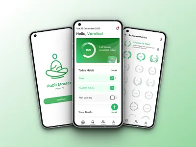 Habit Building App Design animation app branding challenge design figma freelance habit building app interface sketch superdribbbs ui ui challenge ui design uiux