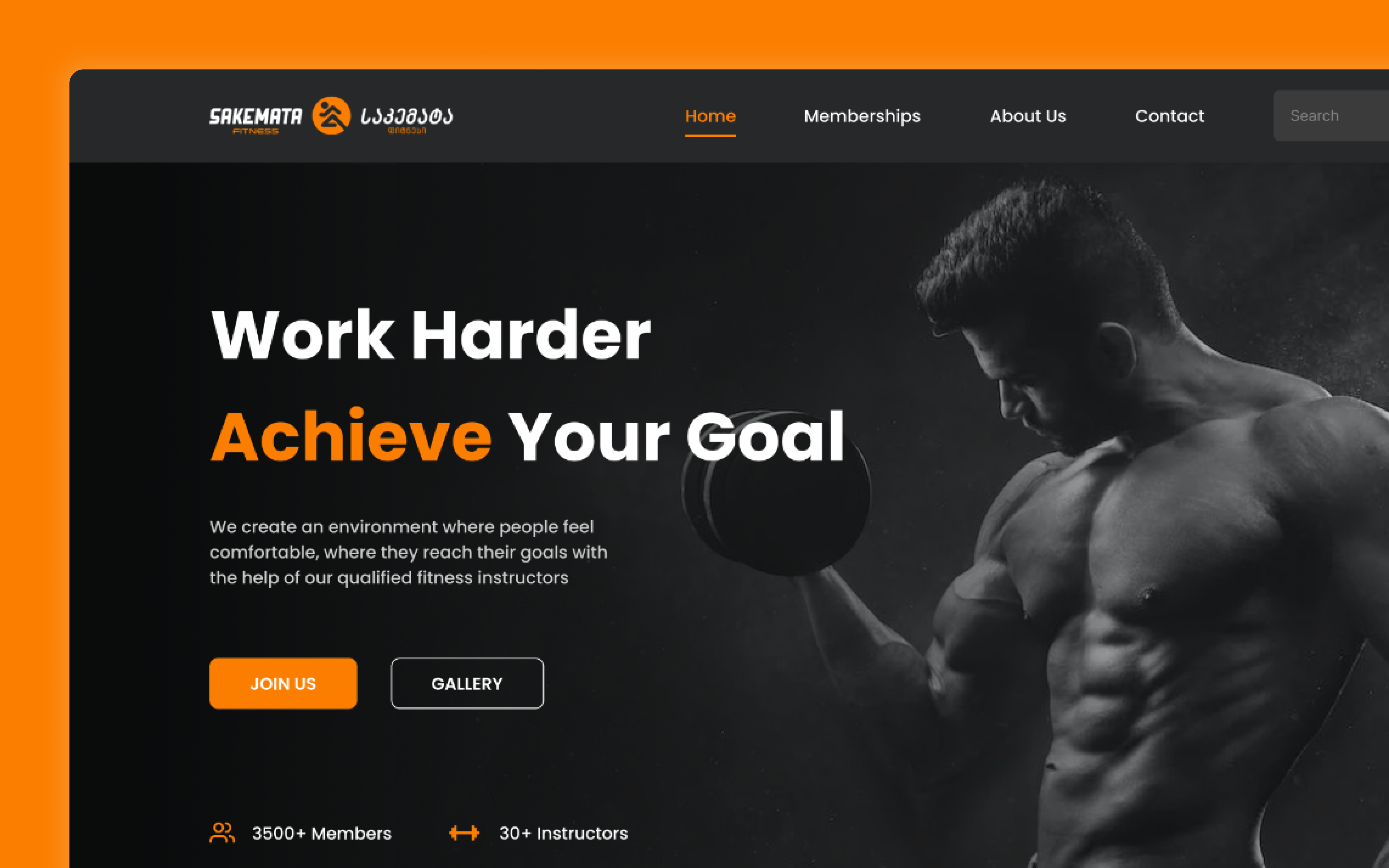 Sakemata Fitness Redesign branding design fitness landing mockup orange redesign ui uiux user interface ux website workout