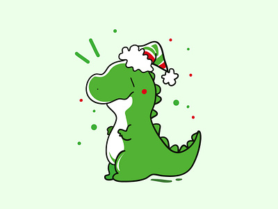 christmas dinosaur cartoon design dinosaur illustration