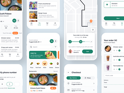 Delivery App UI Kit app app design delivery delivery app design design system figma food ios ios app design mobile mobile design ui ui kit ux