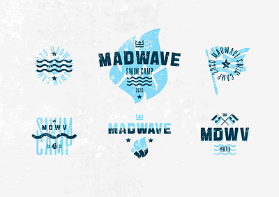 Madwave swim camp brand branding identity logo