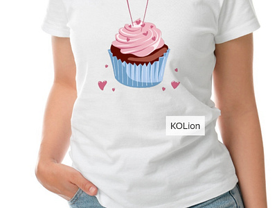 T-shirt with a beautiful sweet cupcake print for your loved ones cupcake print fun gift illustration love picture pink present print printshop sublimation sweet t shirt print vector womens t shirt