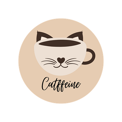 Catffeine clever logo coffee coffee bean coffee logo cute cute design cute logo funny funny logo logo logo design simple logo smple ui
