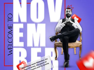 November branding design graphic design illustration logo social media post design typography