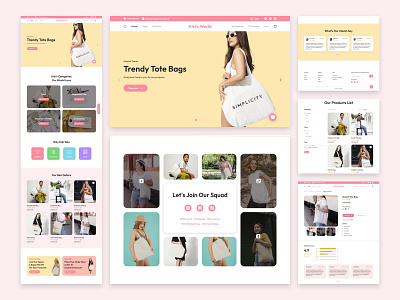 Ecommerce Website - Tote Bag Business bag website ecommerce freelance girlish design instagram store latest modern design online store open to work pinkish theme sir lanka totebag uiux design woocommerce