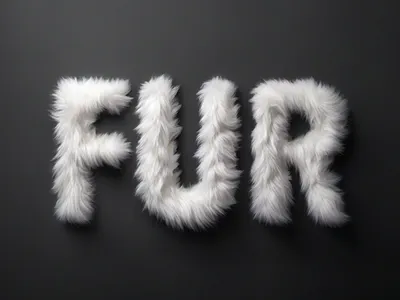 Fur style art text fur furry letters graphic design lettering shaggy letters text effects white fur