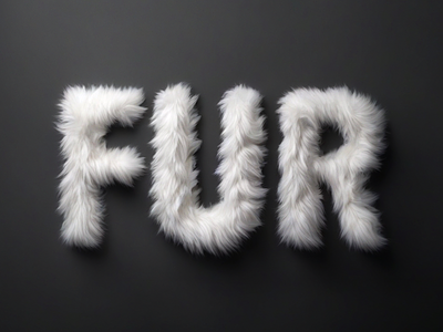Fur style art text fur furry letters graphic design lettering shaggy letters text effects white fur