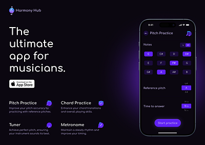Music App application chord practice ios metronome music pitch practice product design tuner