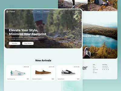 Sustainable Shoes E-commerce Website branding design e commerce eco friendly environment footwear friendly graphic design knicks popular shoes shop sneakers sustainability ui ux web design website