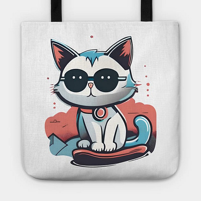 Mini kitty, 90's illustration. Tote 90s art bags branding cats demand graphic design illustration kitty layout design oo4 graphics pets poster design print tote