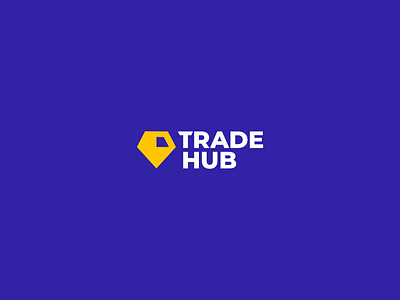Trade Hub [Cryptocurrency] crypto logo cryptocurrency diamont logo hub logo logo logo design minimalisic logo modern logo purple simple logo trade hub trading logo yellow