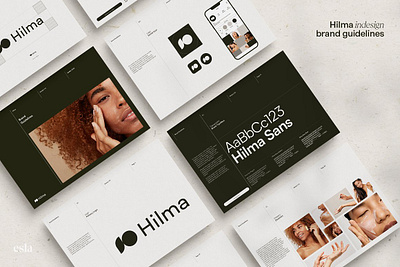 Hilma · Brand Guidelines brand guidelines esla brand guidlelines esla brand style guide esla brandbook hilma brand guidelines indesign brand book minimal brandbook minimimal guidelines simple brand book simple brand guide simple layouts