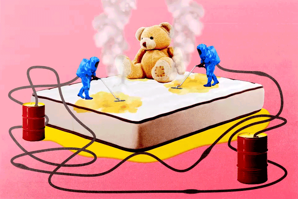 Yahoo! - Do I need to worry about my kid's pee-stained mattress? animation collage design gif illustration motion retro vintage