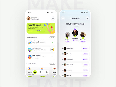 Habit Tracking App app application design branding clean design habit tracker ios superdribbbs ui ui challenge