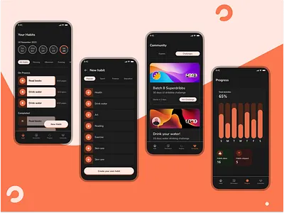 Habit tracking App design Idea branding design figma habit habittrack uides uidesign uiux user interface