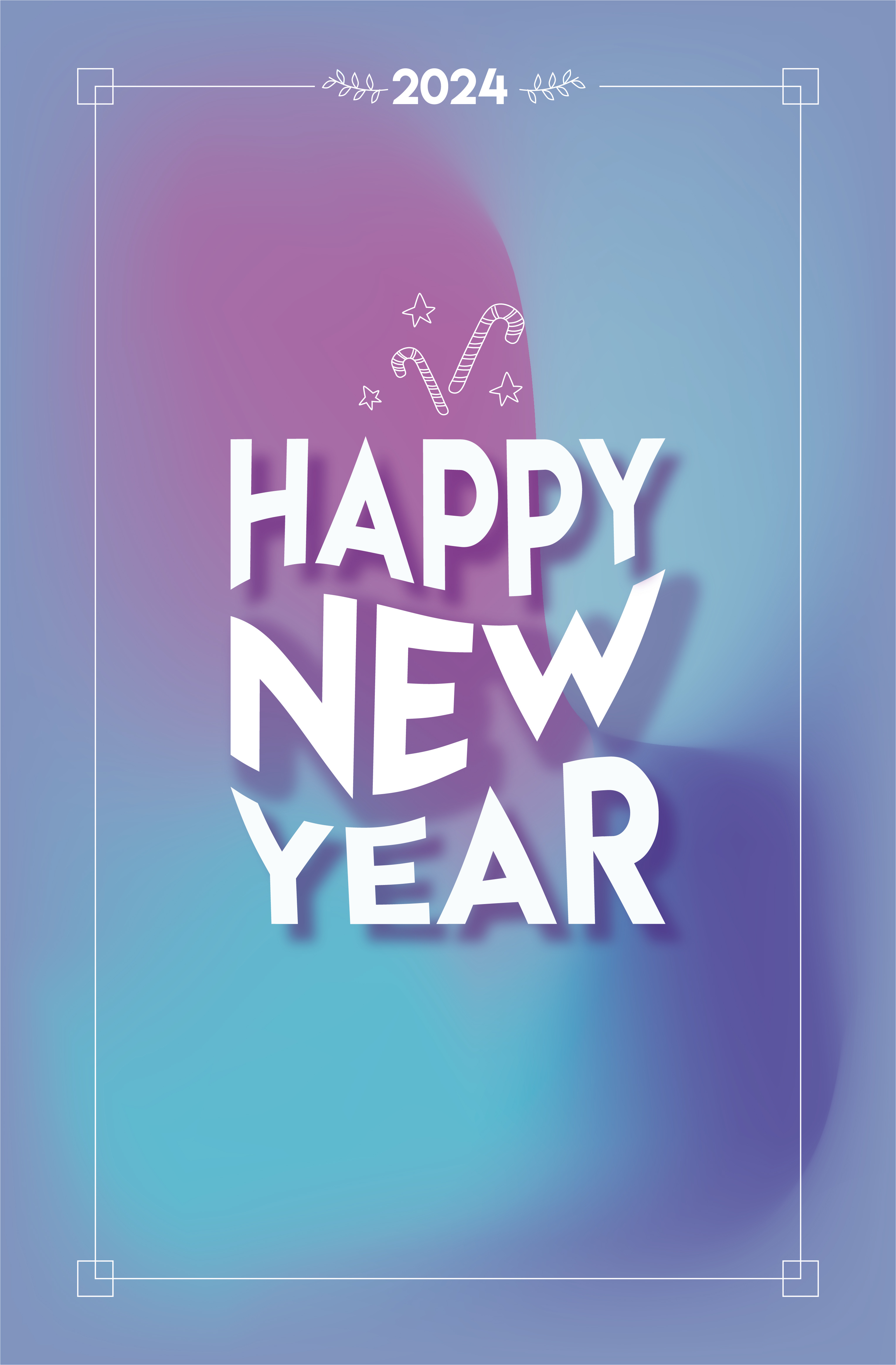 Happe New Year 2024 abstract card christmas cute design illustration newyear vector