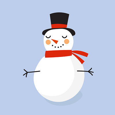 Snowman illustration cartoo scandinavian snow snowman winter