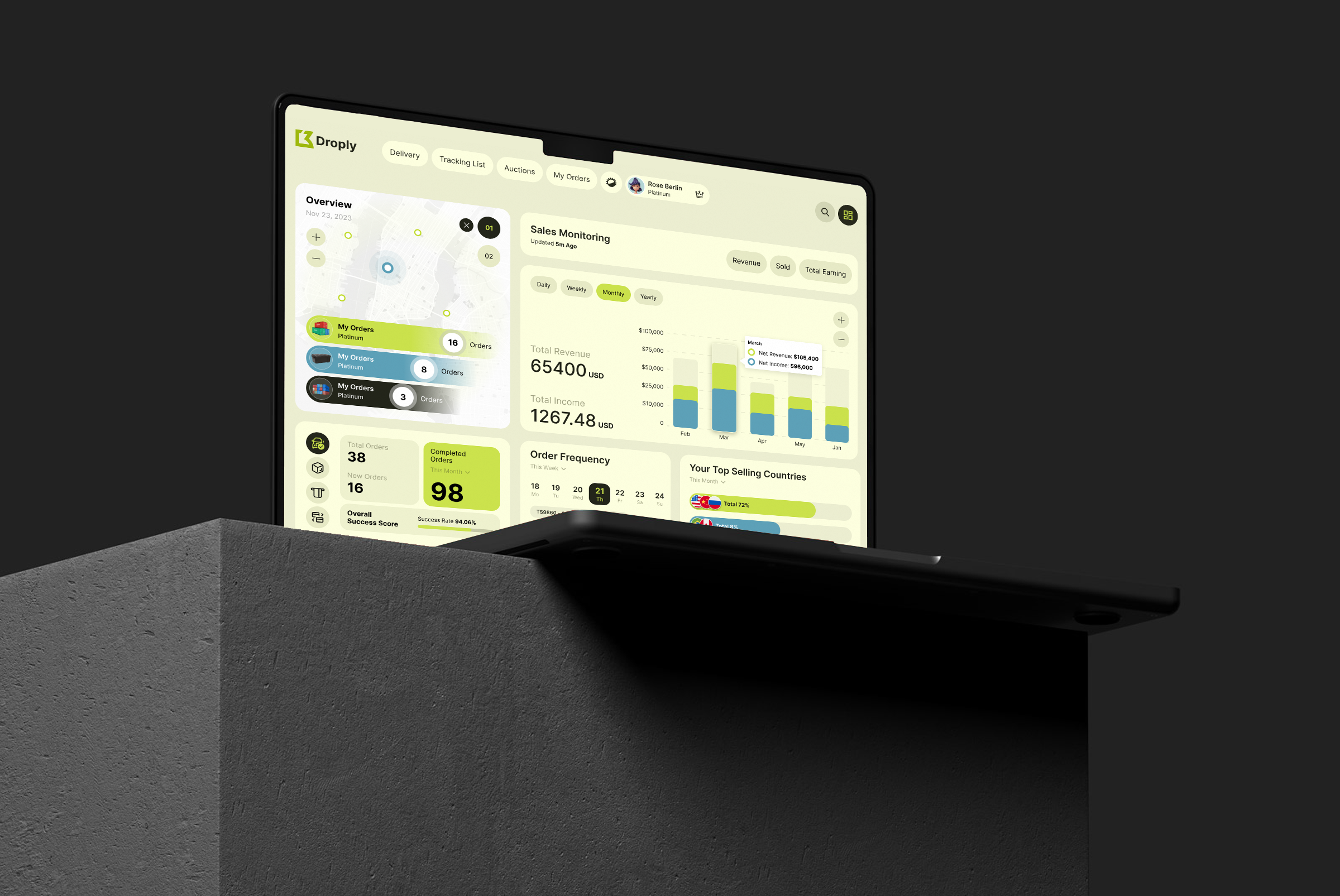 Droply - Shipping Container Monitoring System animation branding containerhome dashboard dropshippping graphic design logo shippingcontainer shippingcontainerplan ui