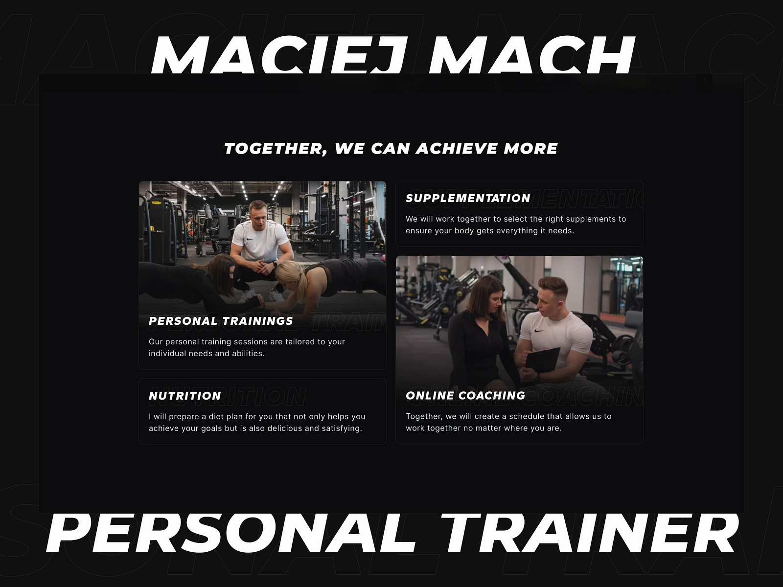 Personal Trainer Website | Landing Page by Kamil on Dribbble